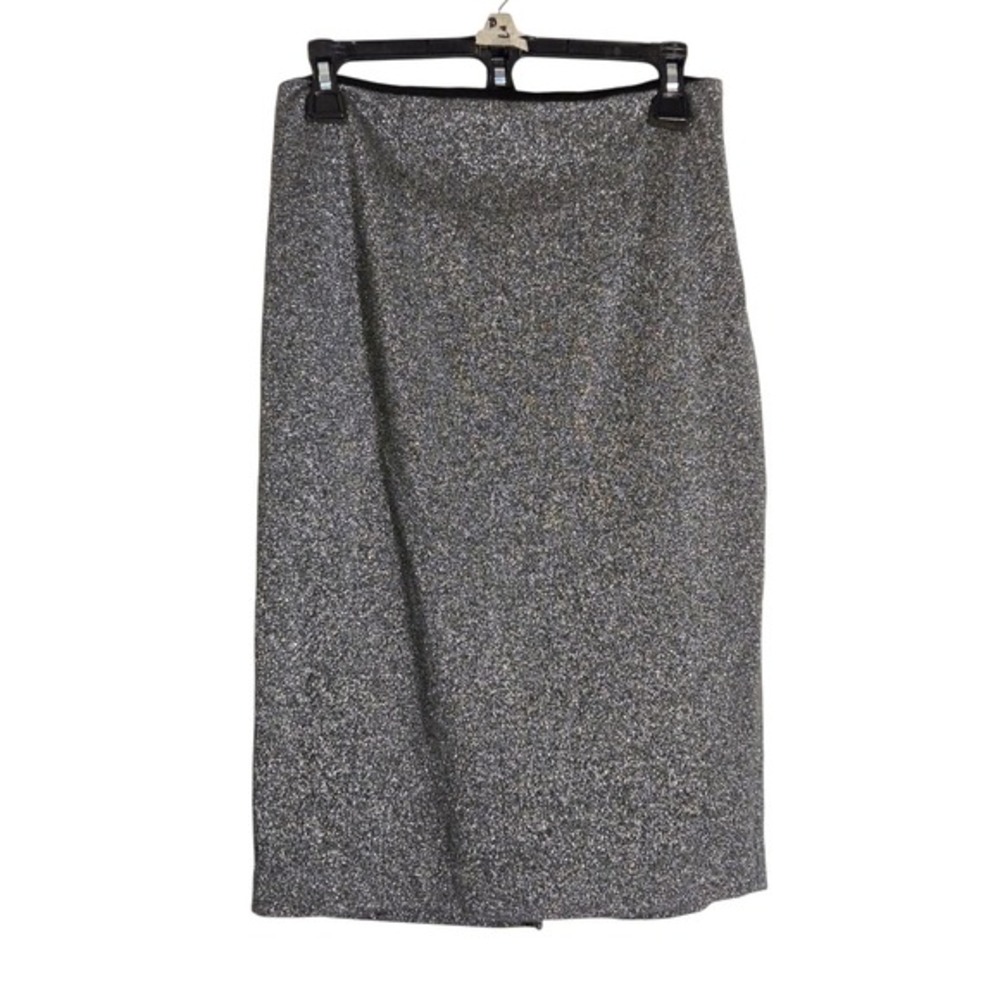 Black Satin Slip Skirt Lace Trim Elastic Waist Vintage Style